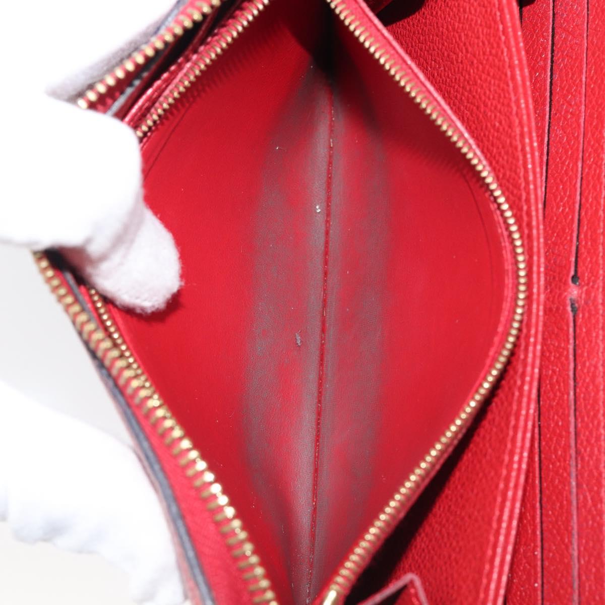 LOUIS VUITTON Monogram Empreinte Zippy Long Wallet Red M60737 LV Auth 200689