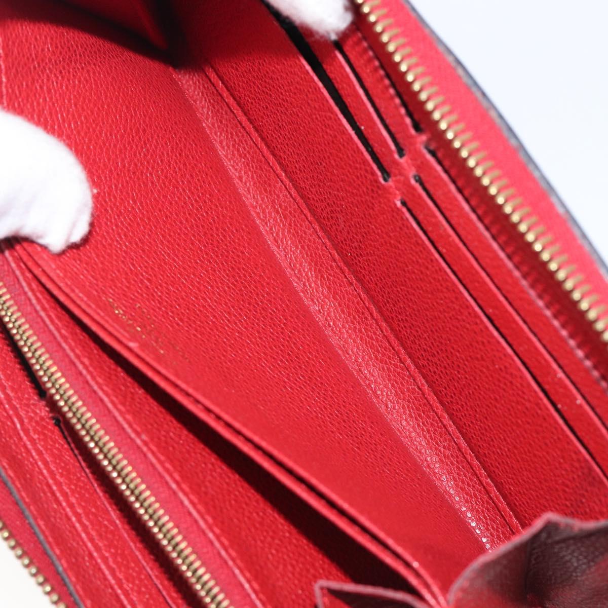 LOUIS VUITTON Monogram Empreinte Zippy Long Wallet Red M60737 LV Auth 200689