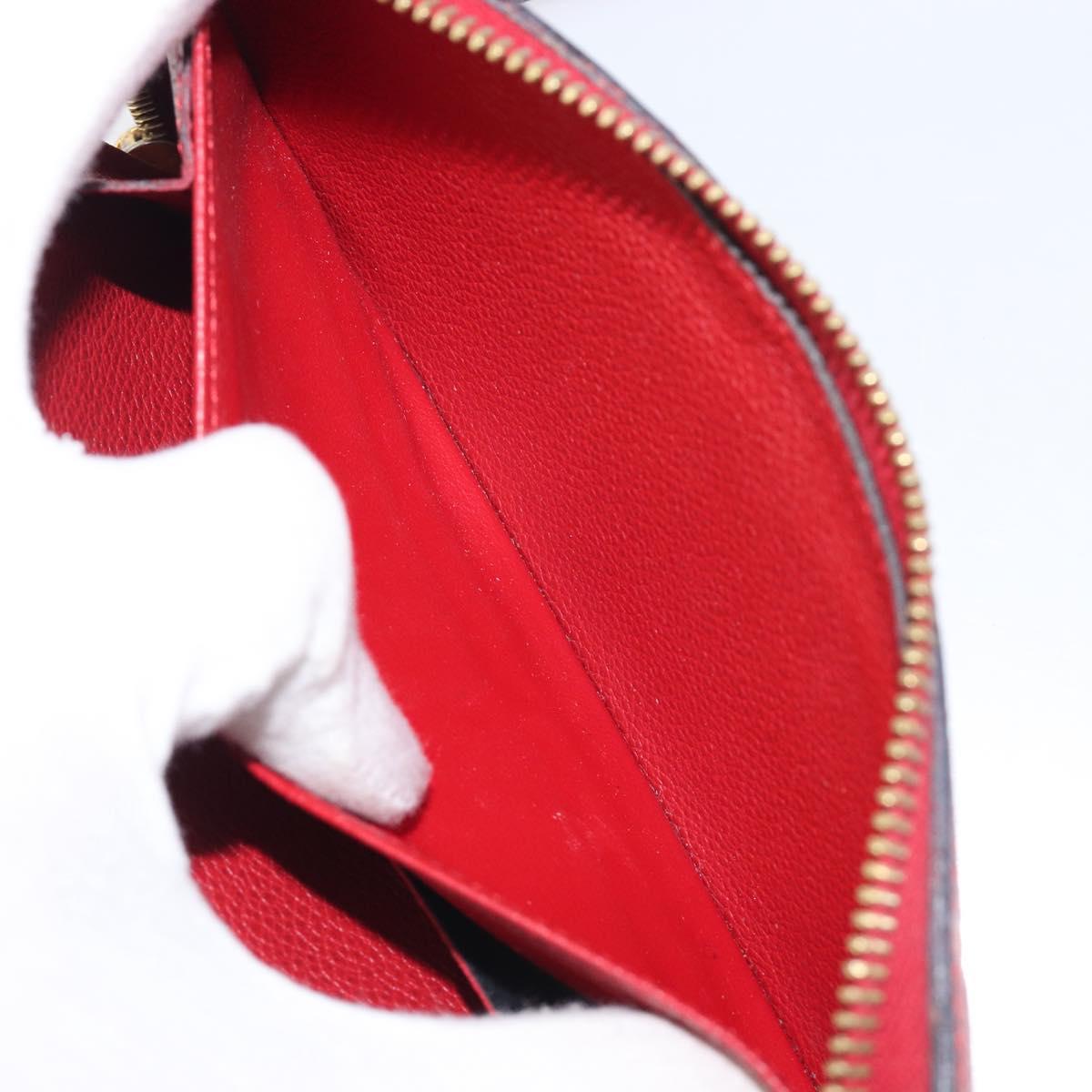 LOUIS VUITTON Monogram Empreinte Zippy Long Wallet Red M60737 LV Auth 200689
