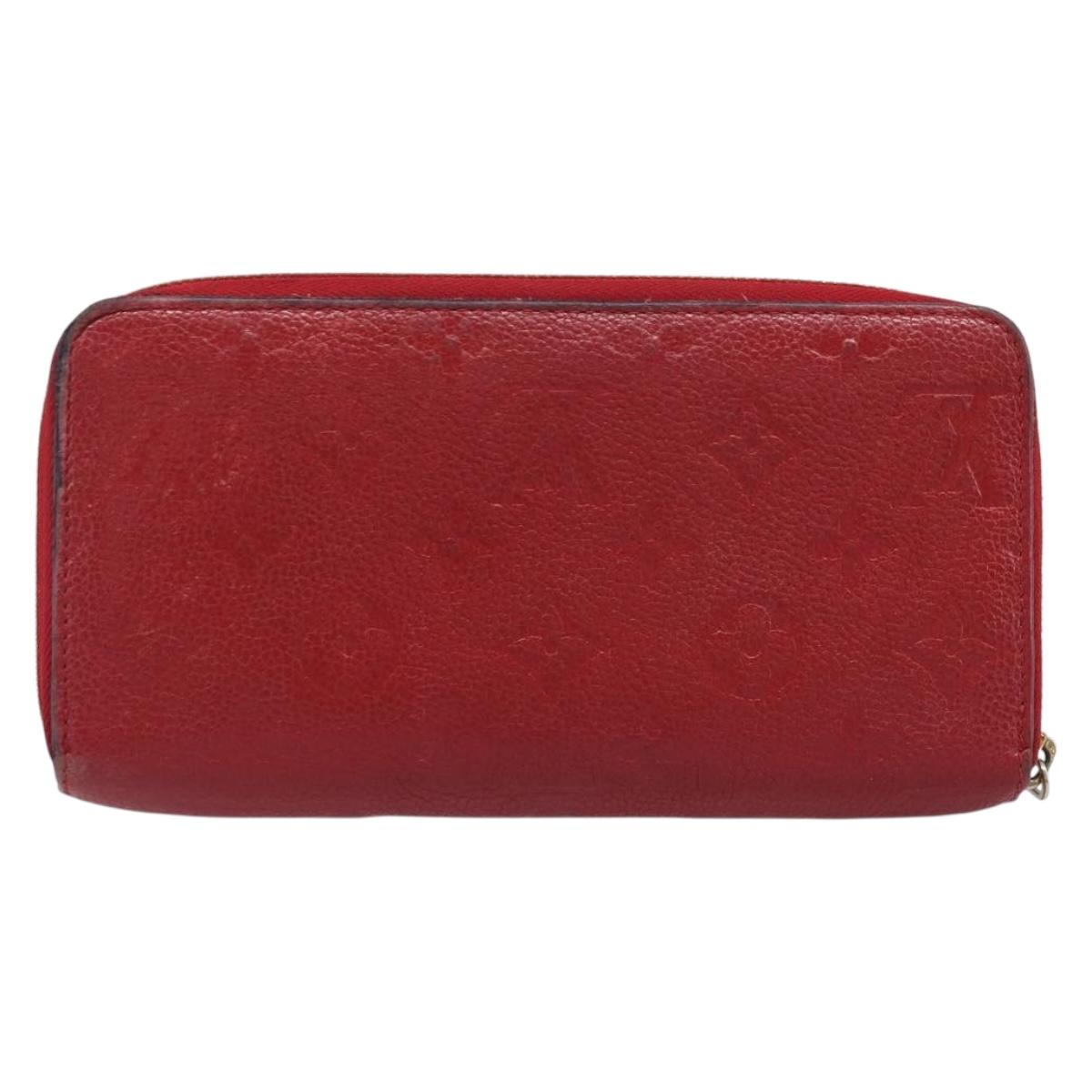 LOUIS VUITTON Monogram Empreinte Zippy Long Wallet Red M60737 LV Auth 200689