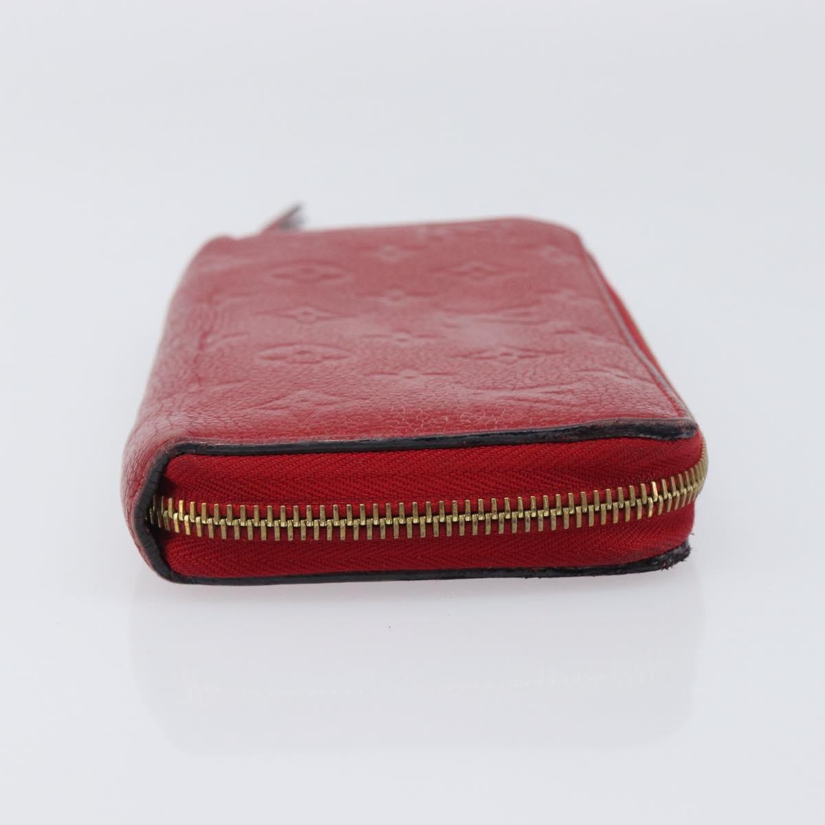 LOUIS VUITTON Monogram Empreinte Zippy Long Wallet Red M60737 LV Auth 200689