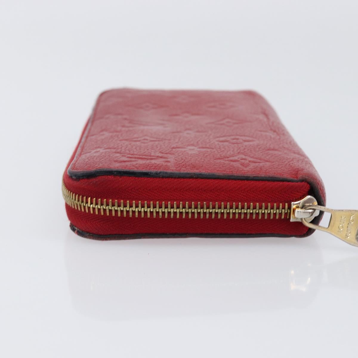 LOUIS VUITTON Monogram Empreinte Zippy Long Wallet Red M60737 LV Auth 200689