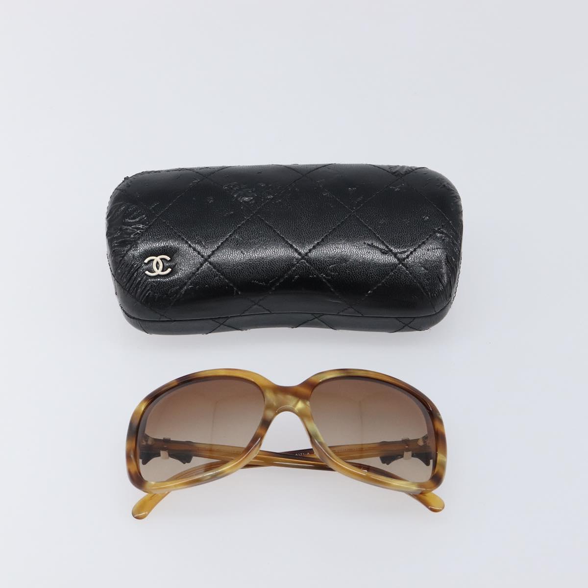 CHANEL Sunglasses plastic Beige CC Auth 200690A