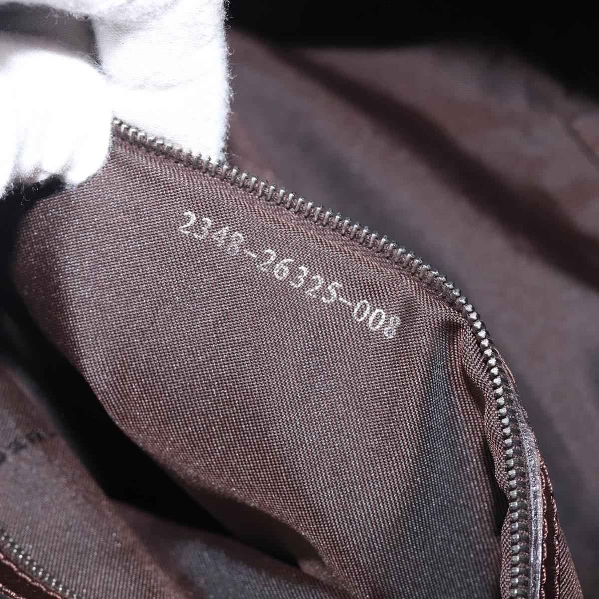 FENDI Zucca Canvas Mamma Baguette Shoulder Bag Black Brown Auth 200696V