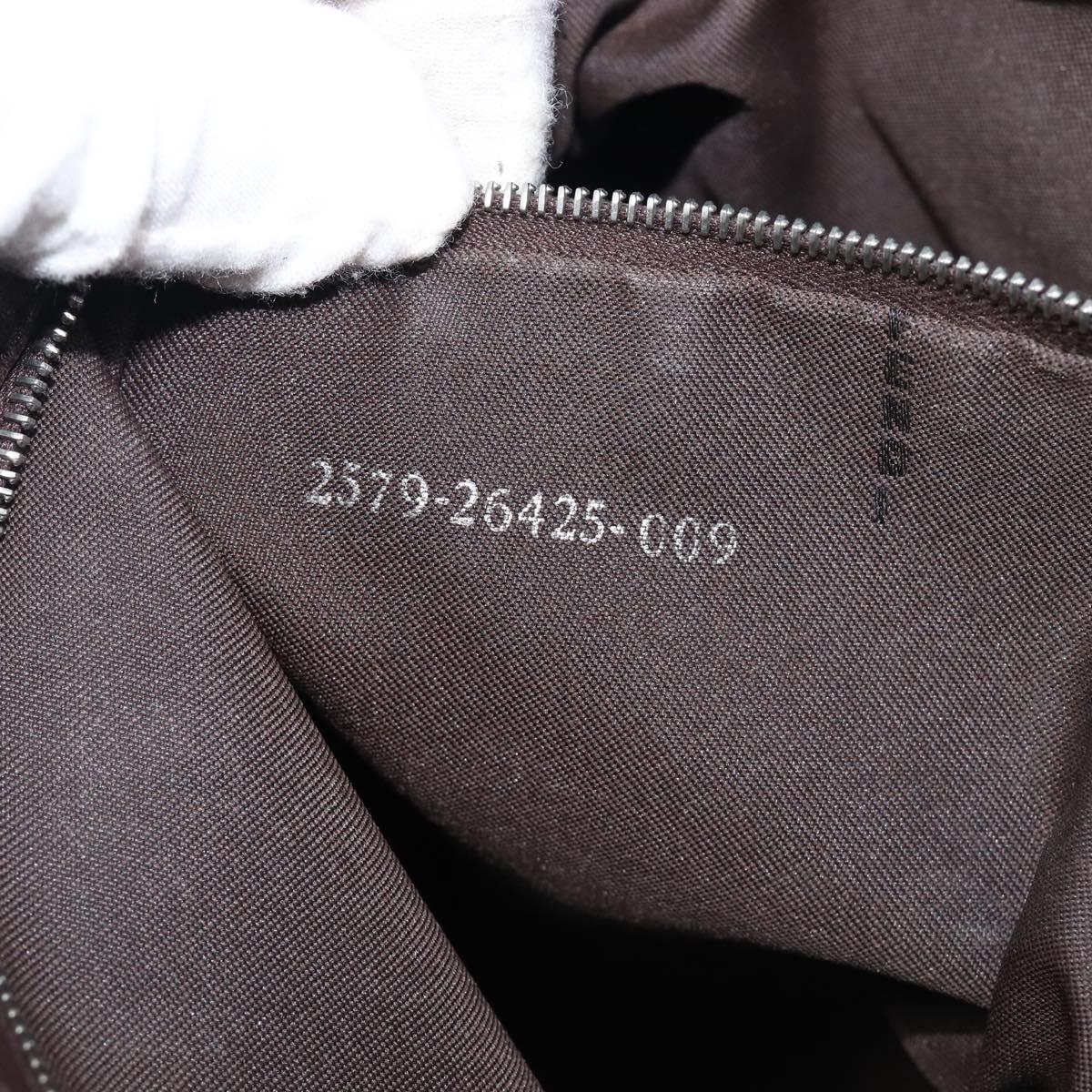 FENDI Zucca Canvas Mamma Baguette Shoulder Bag Brown Black Auth 200697A