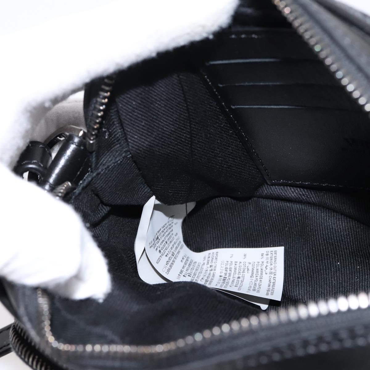 VERSACE Shoulder Bag Canvas Black Silver Auth 200698V