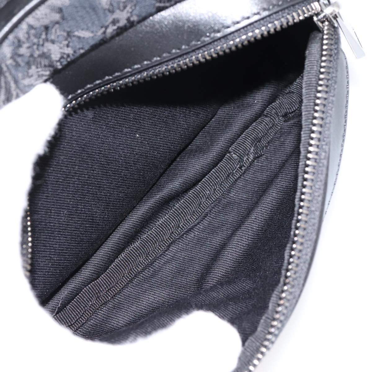 VERSACE Shoulder Bag Canvas Black Silver Auth 200698V