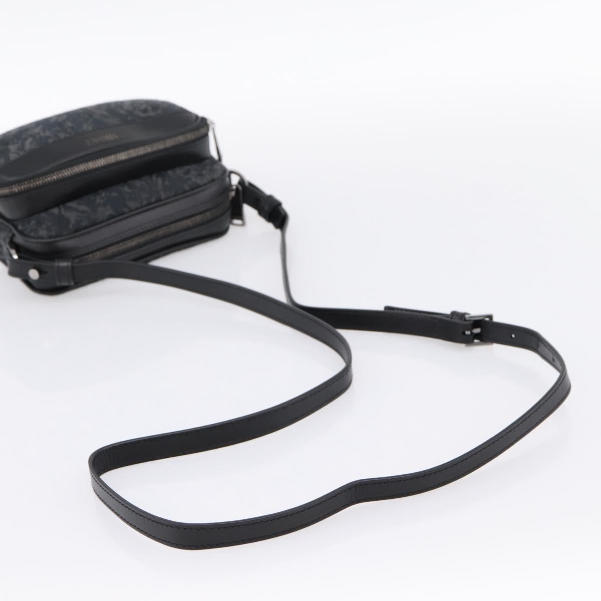 VERSACE Shoulder Bag Canvas Black Silver Auth 200698V
