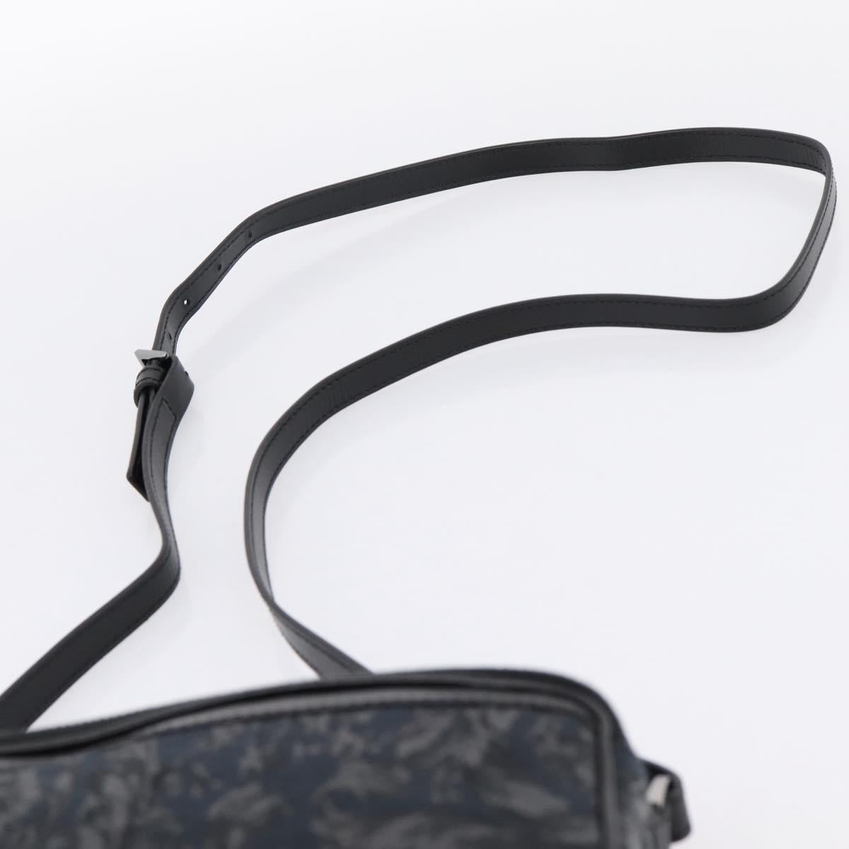 VERSACE Shoulder Bag Canvas Black Silver Auth 200698V