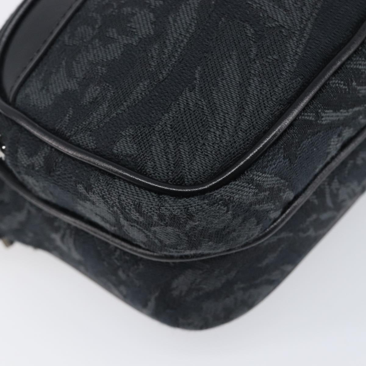 VERSACE Shoulder Bag Canvas Black Silver Auth 200699V