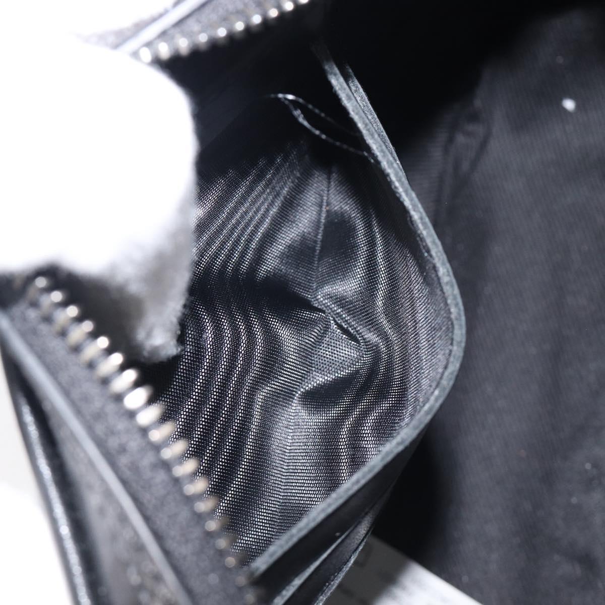 VERSACE Shoulder Bag Canvas Black Silver Auth 200699V