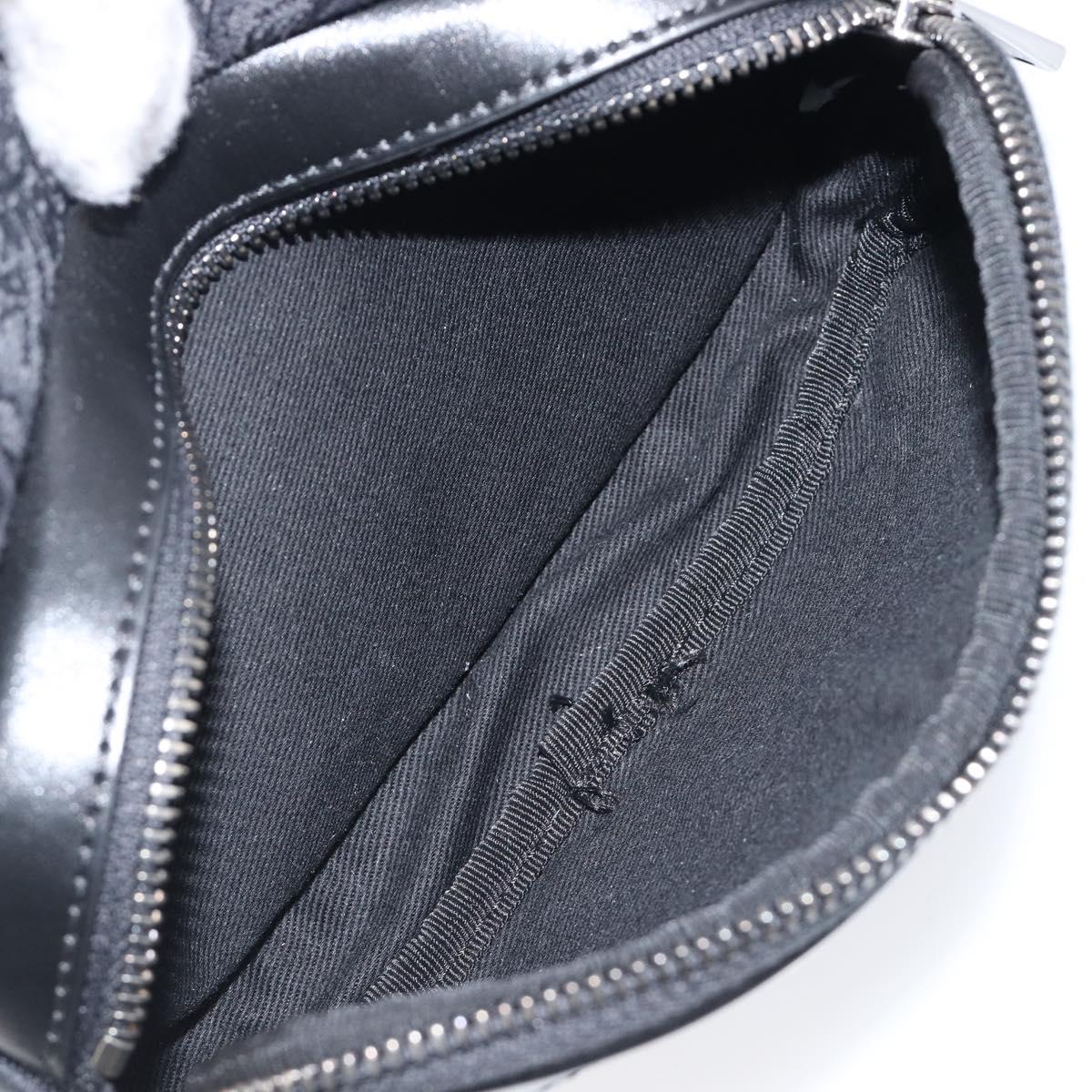 VERSACE Shoulder Bag Canvas Black Silver Auth 200699V