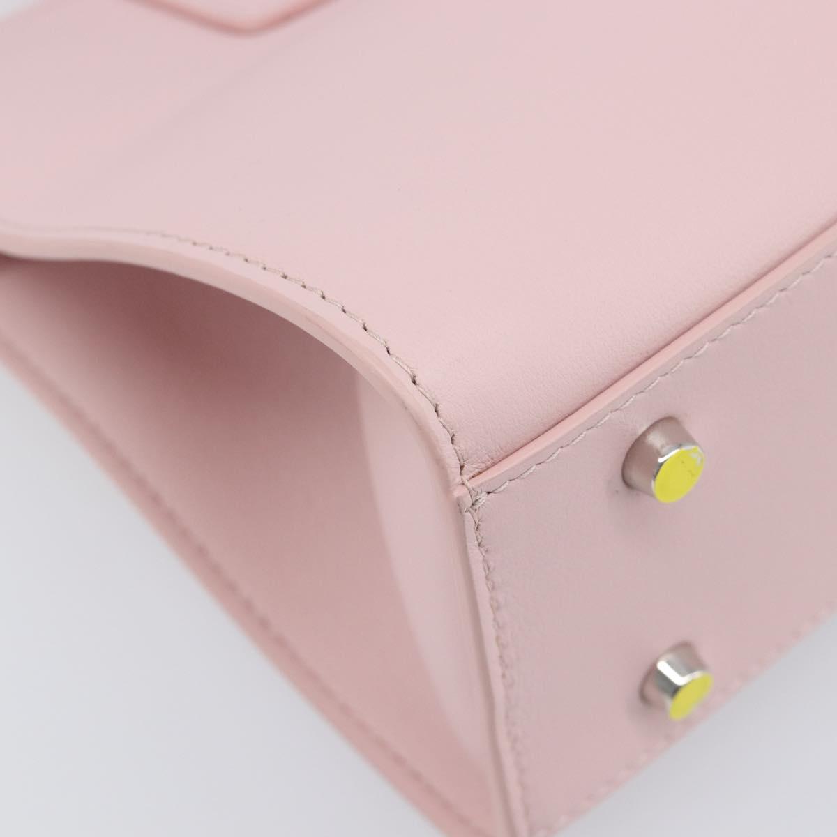 VERSACE Hand Bag Leather 2way Pink Silver Auth 200701V