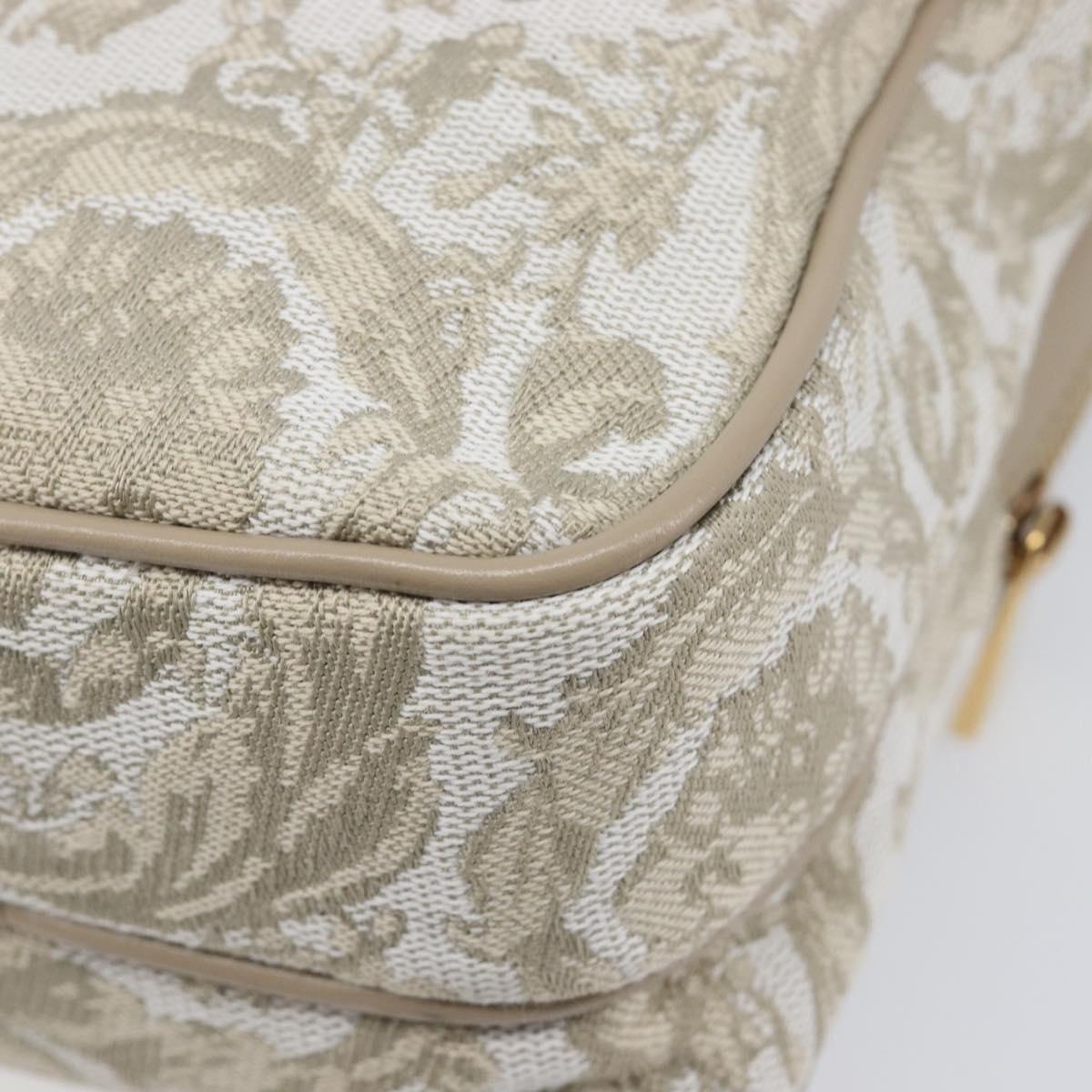 VERSACE Shoulder Bag Canvas Beige Gold Auth 200702V