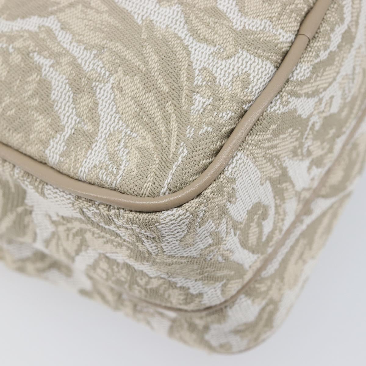 VERSACE Shoulder Bag Canvas Beige Gold Auth 200702V