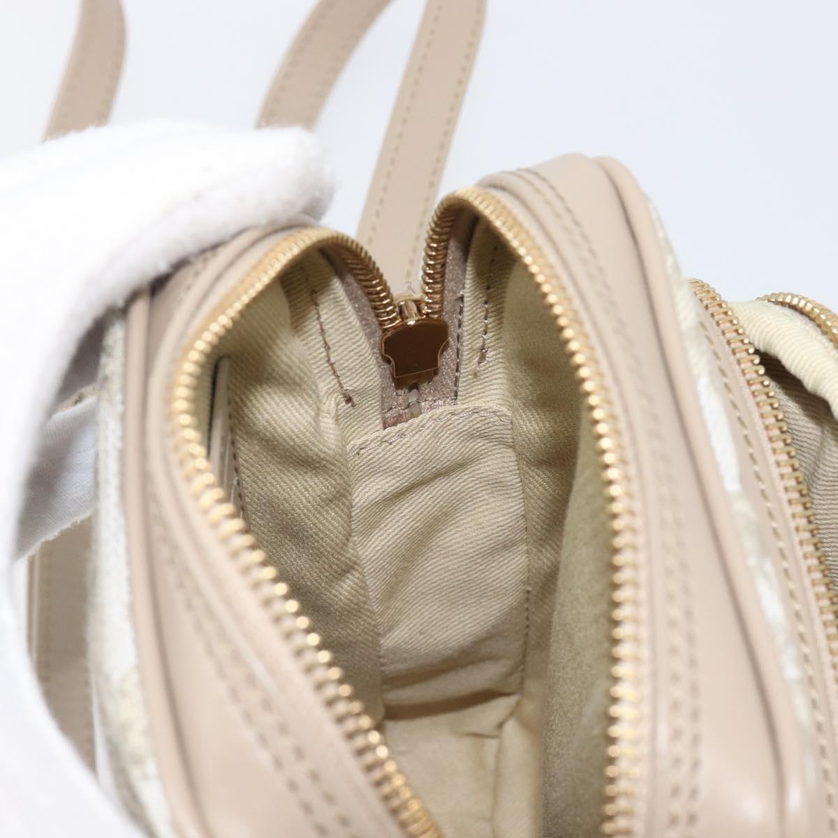 VERSACE Shoulder Bag Canvas Beige Gold Auth 200702V