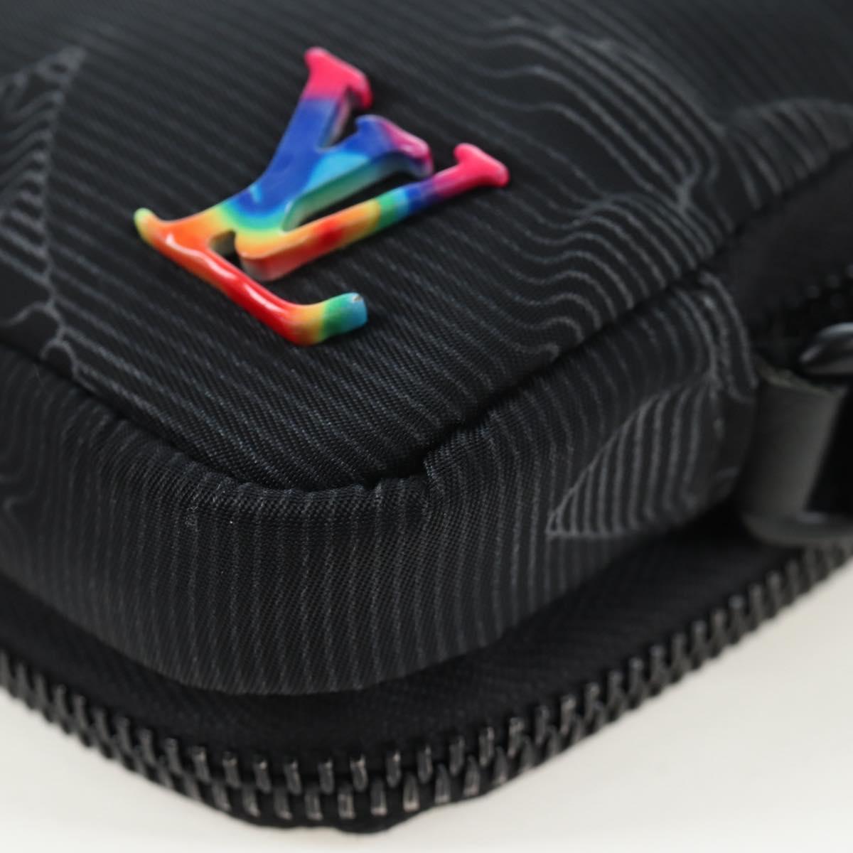 LOUIS VUITTON 3D monogram Double Phone Pouch Black M80141 LV Auth 200705M