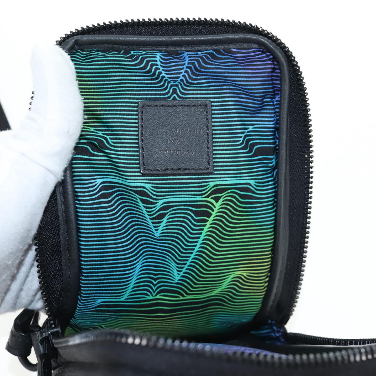 LOUIS VUITTON 3D monogram Double Phone Pouch Black M80141 LV Auth 200705M