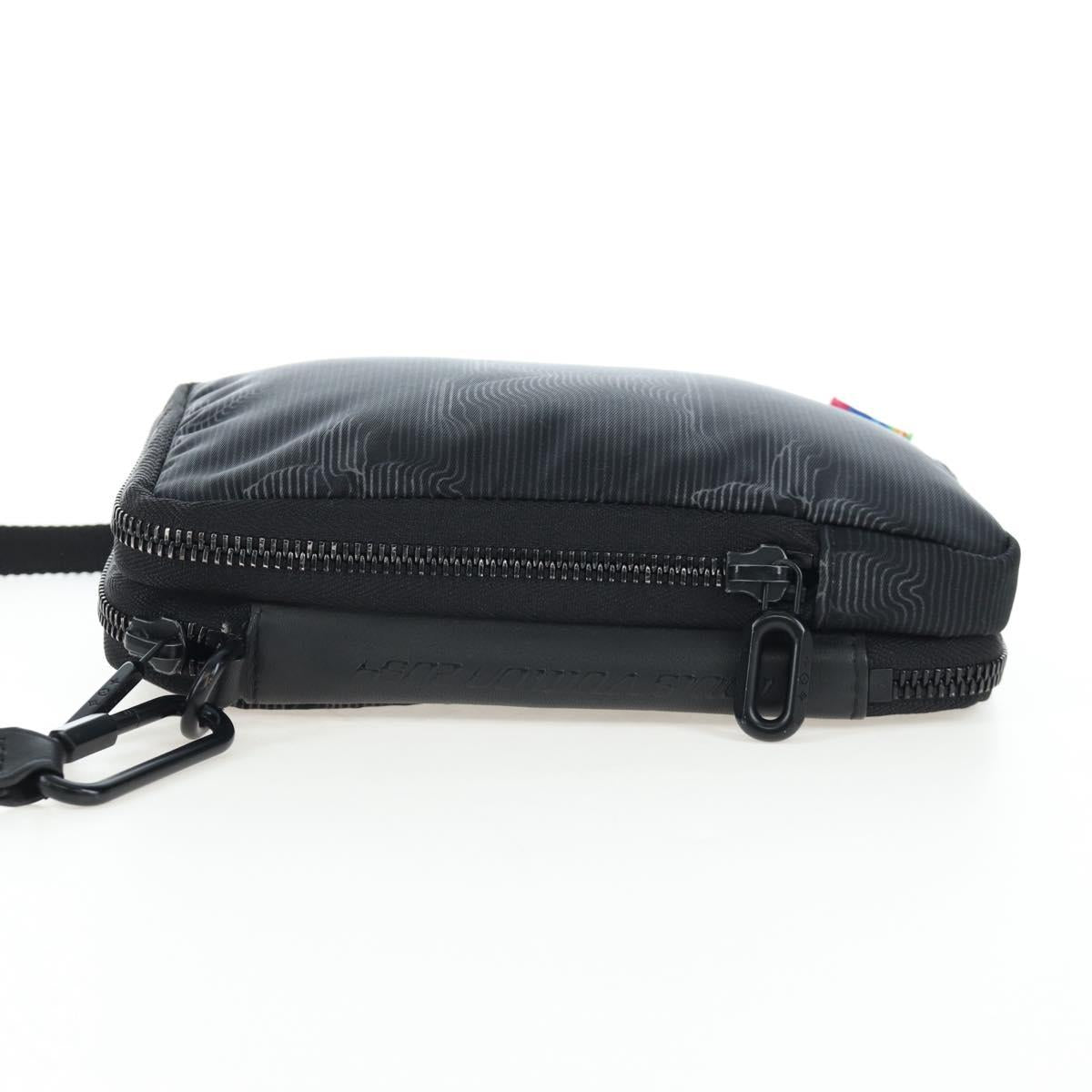 LOUIS VUITTON 3D monogram Double Phone Pouch Black M80141 LV Auth 200705M