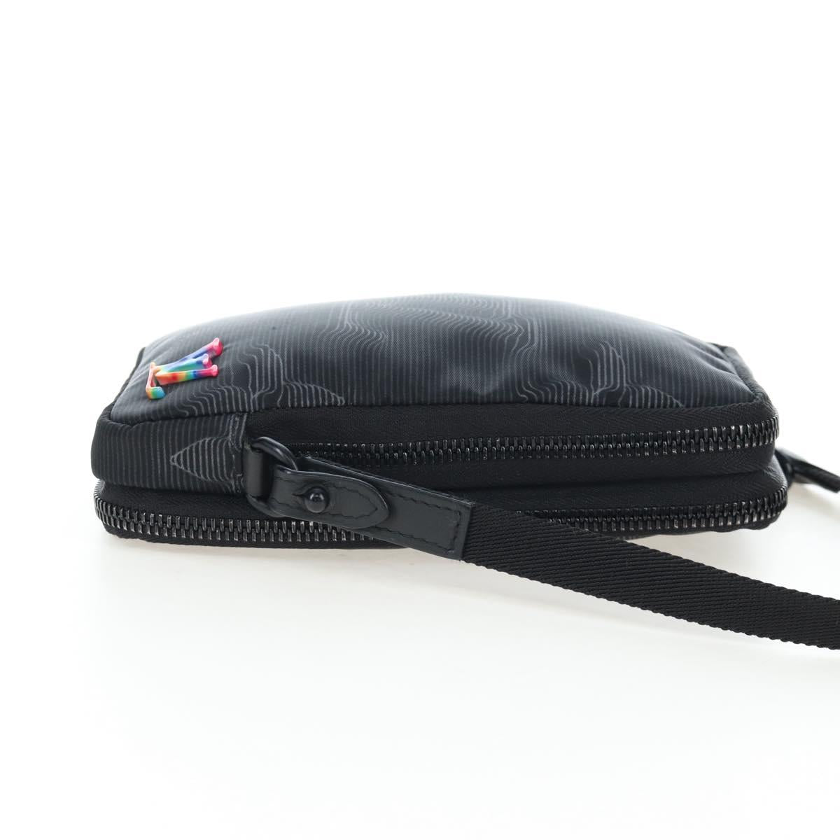 LOUIS VUITTON 3D monogram Double Phone Pouch Black M80141 LV Auth 200705M