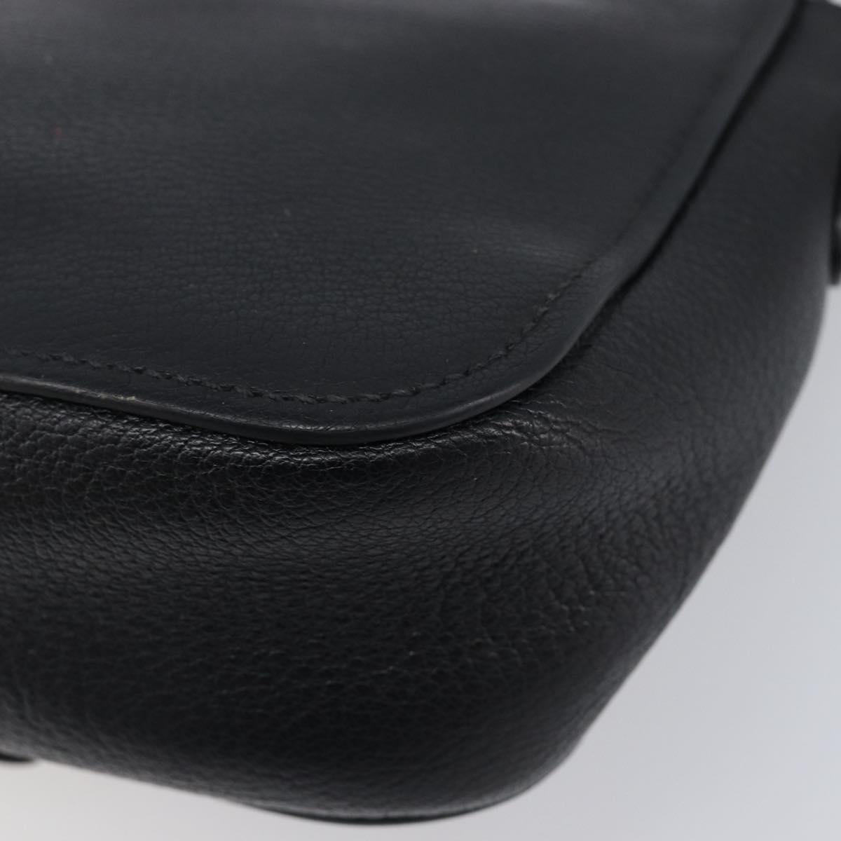 Miu Miu Shoulder Bag Leather Black Silver Auth 200710A