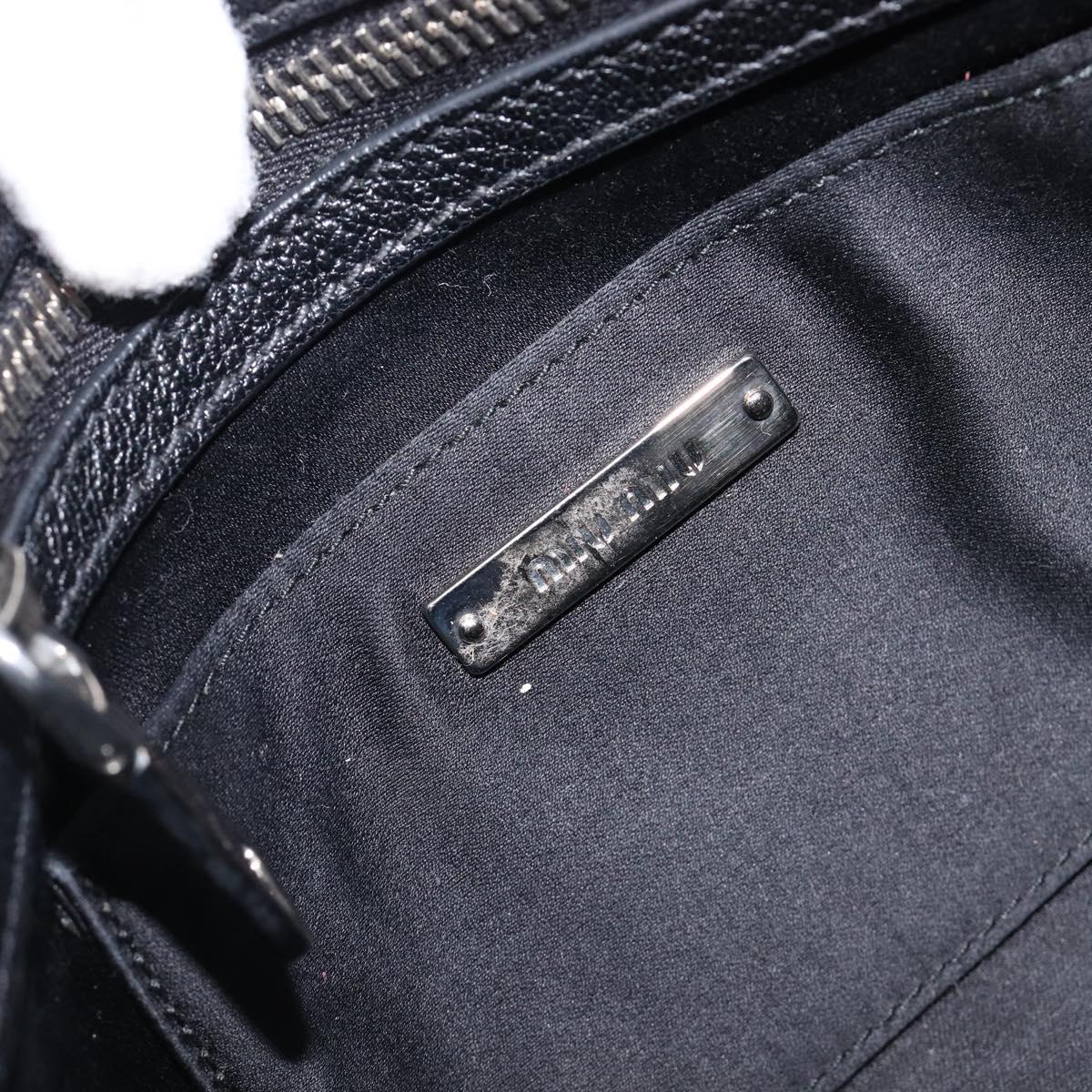 Miu Miu Shoulder Bag Leather Black Silver Auth 200710A