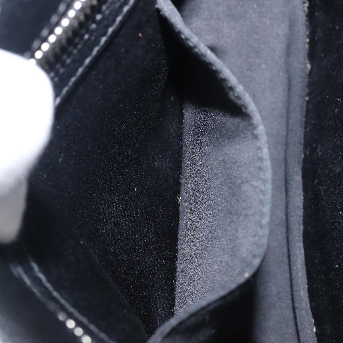 Miu Miu Shoulder Bag Leather Black Silver Auth 200710A