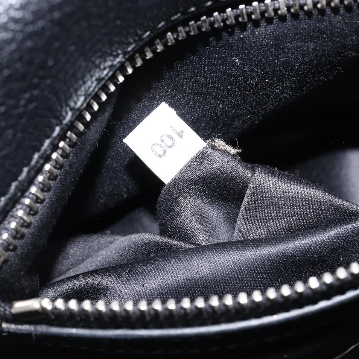 Miu Miu Shoulder Bag Leather Black Silver Auth 200710A