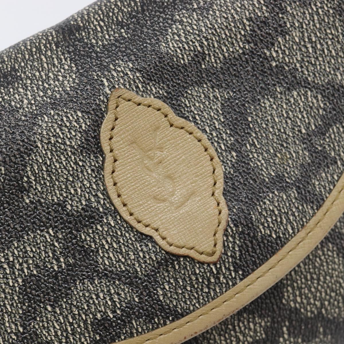 SAINT LAURENT Shoulder Bag PVC Canvas Gray Auth 200711