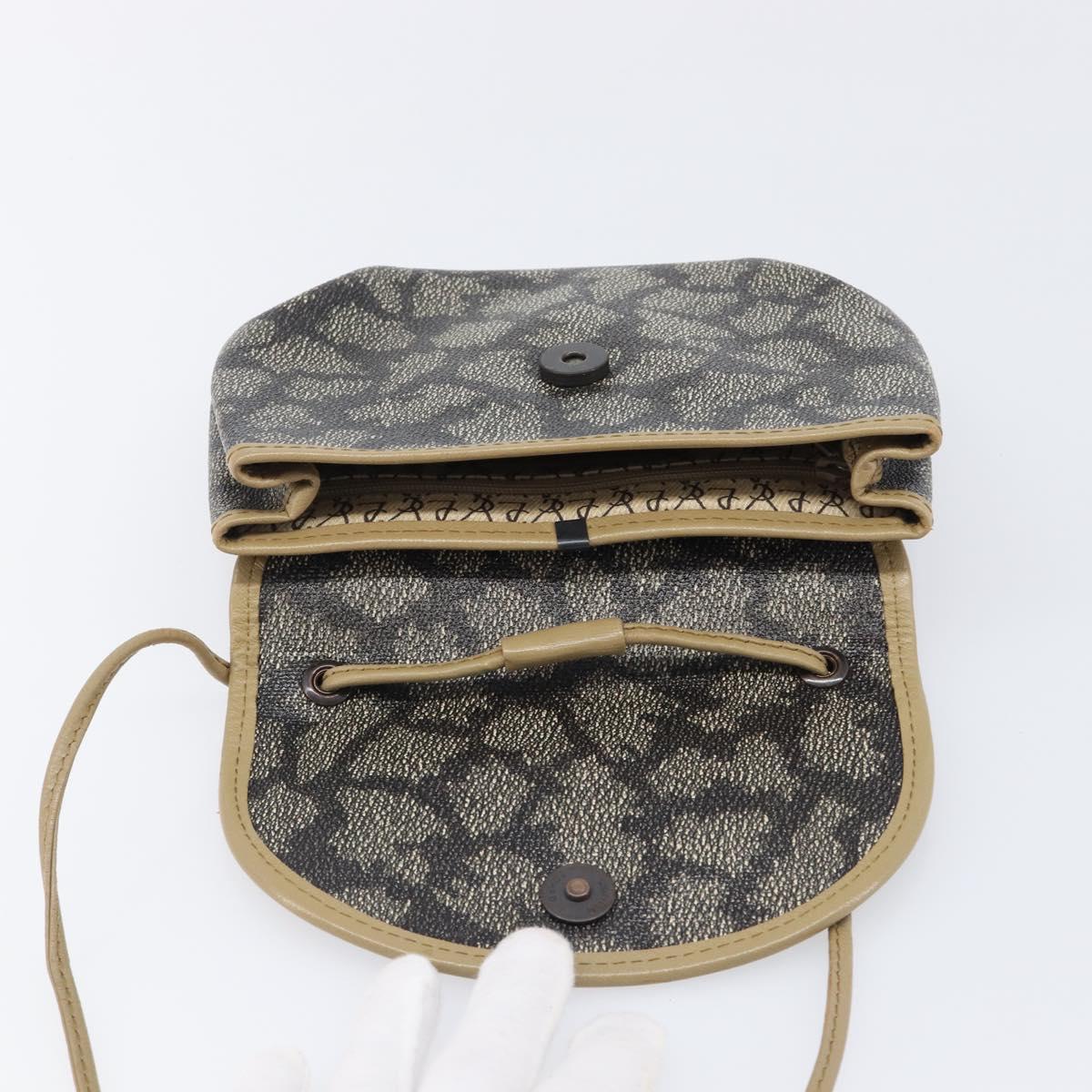 SAINT LAURENT Shoulder Bag PVC Canvas Gray Auth 200711