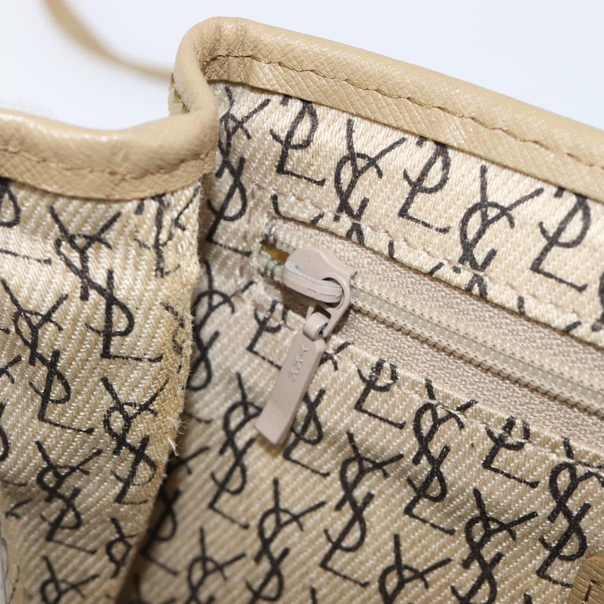 SAINT LAURENT Shoulder Bag PVC Canvas Gray Auth 200711