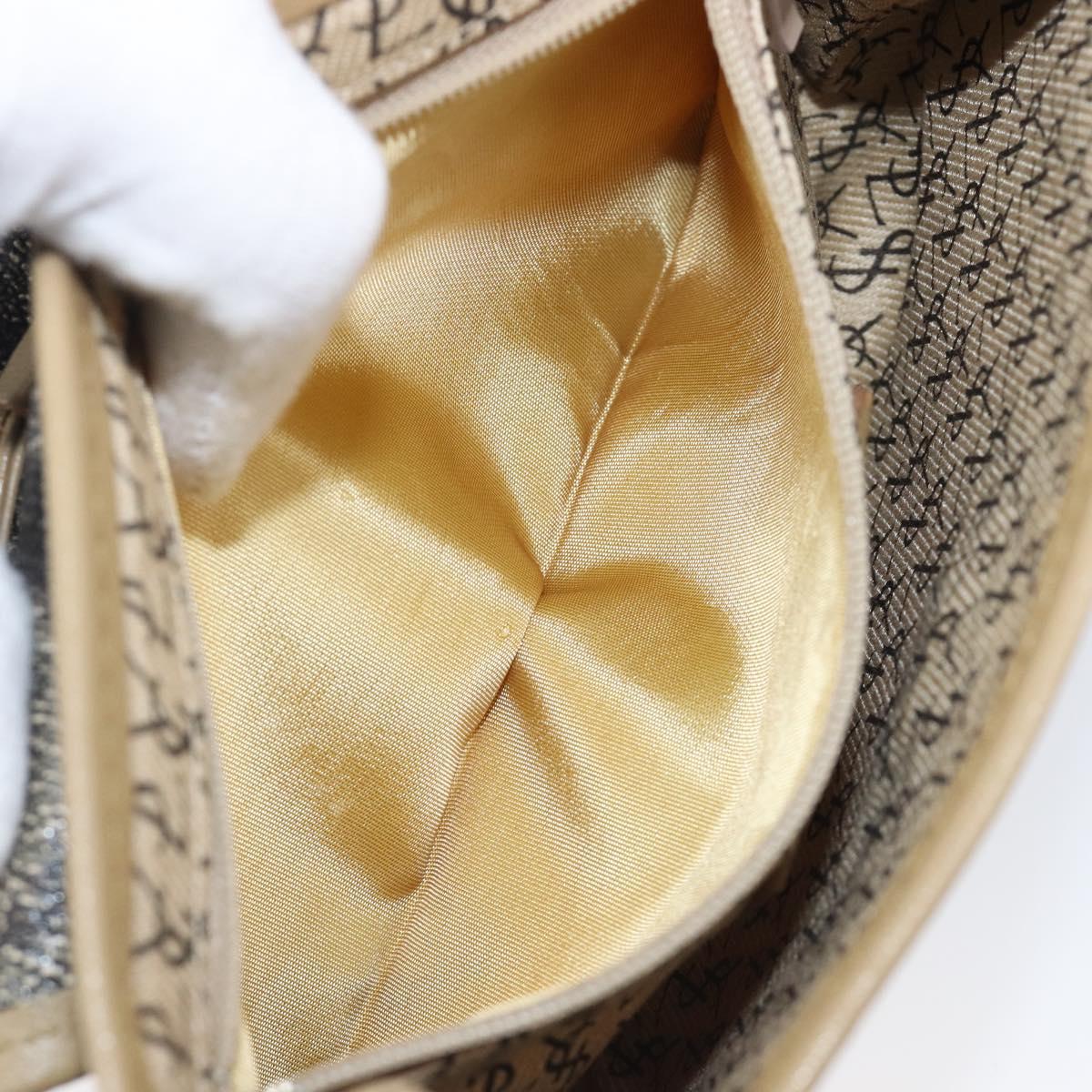 SAINT LAURENT Shoulder Bag PVC Canvas Gray Auth 200711