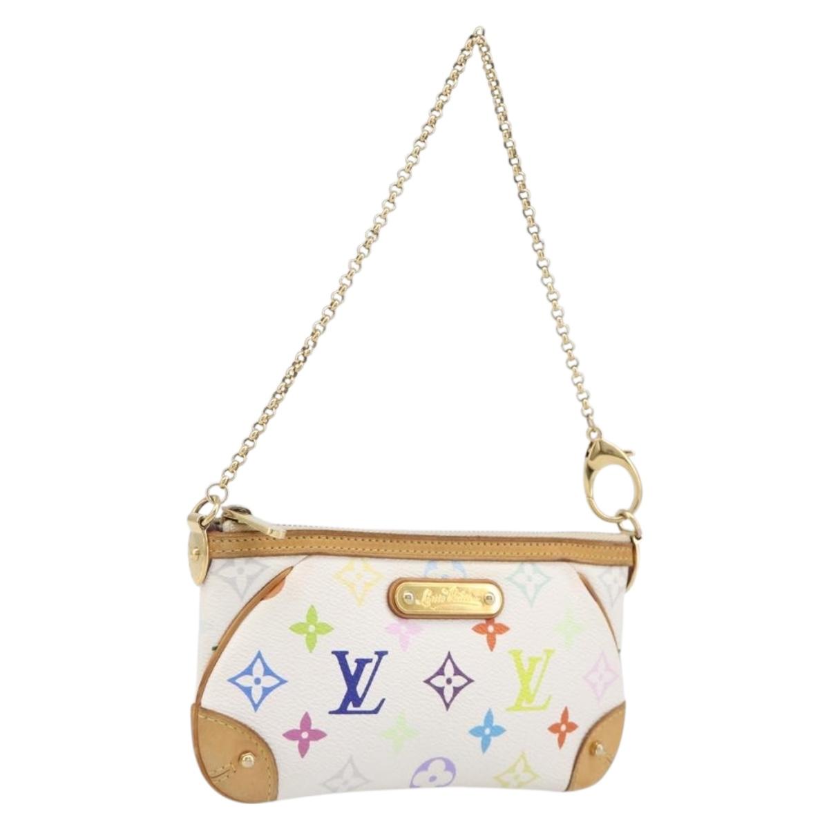 LOUIS VUITTON Monogram Multicolor Pochette Mira MM White M60096 LV Auth 200712V