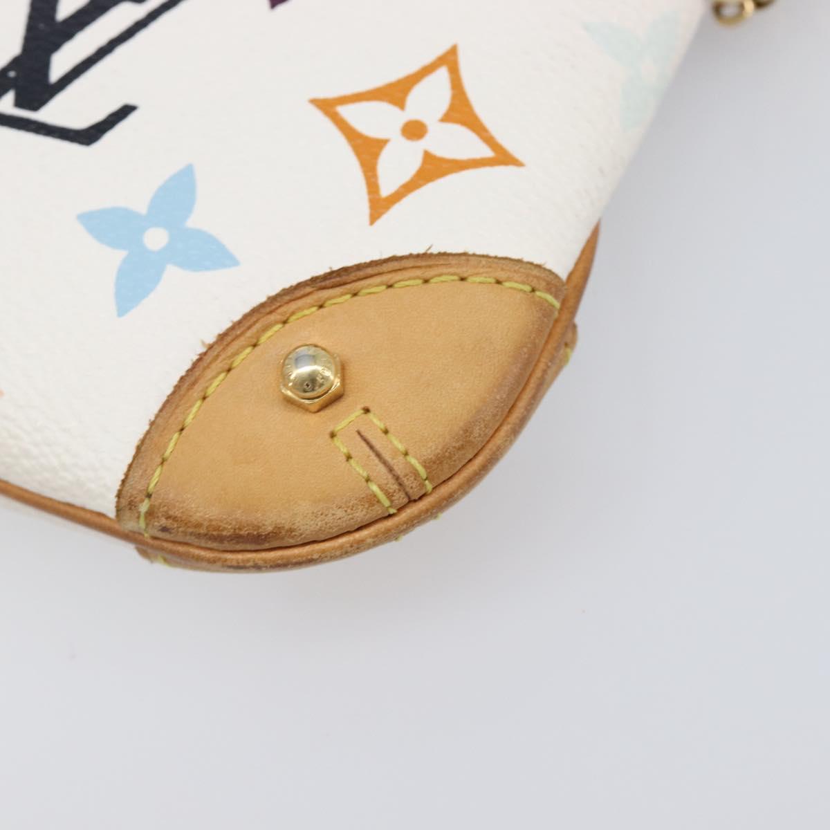 LOUIS VUITTON Monogram Multicolor Pochette Mira MM White M60096 LV Auth 200712V