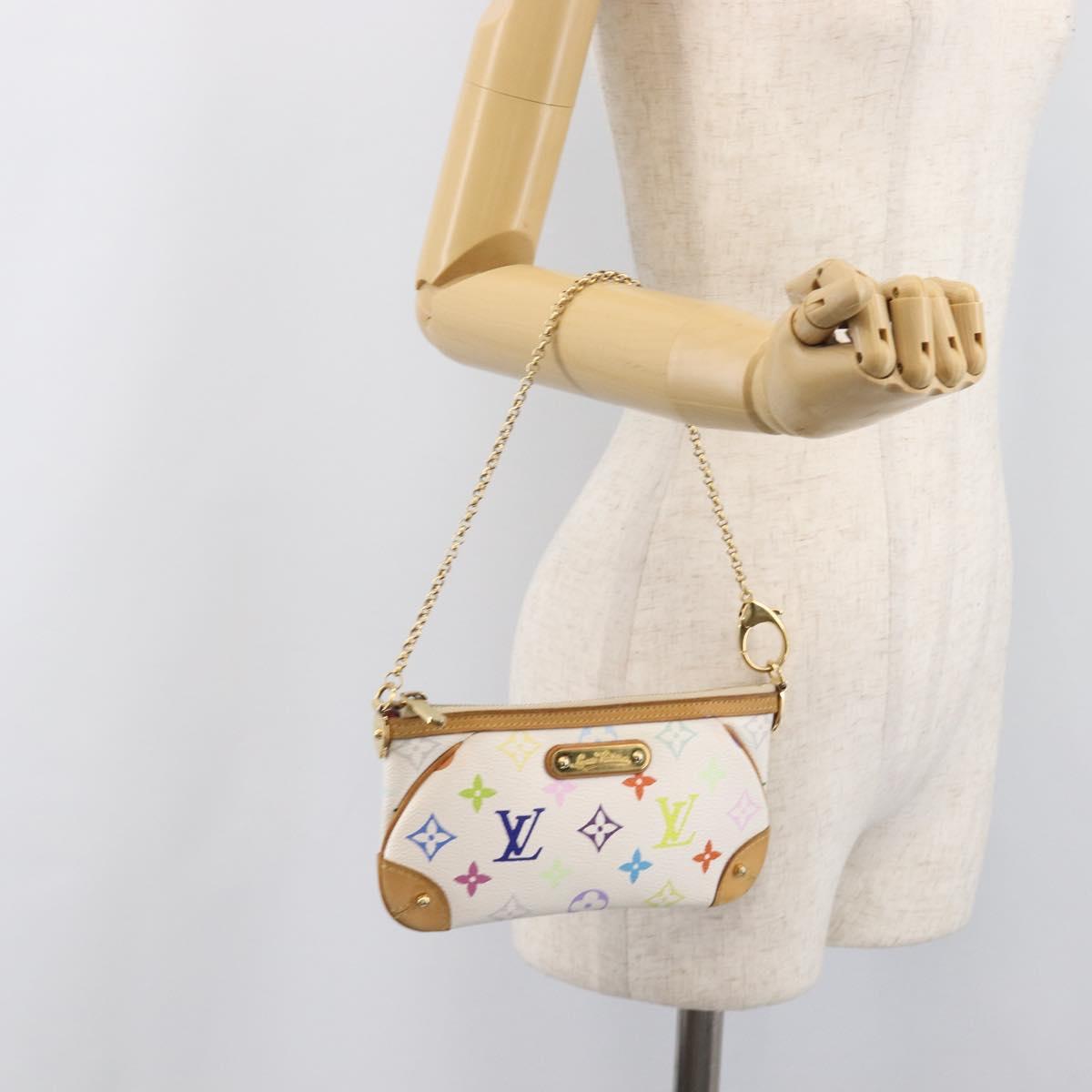 LOUIS VUITTON Monogram Multicolor Pochette Mira MM White M60096 LV Auth 200712V