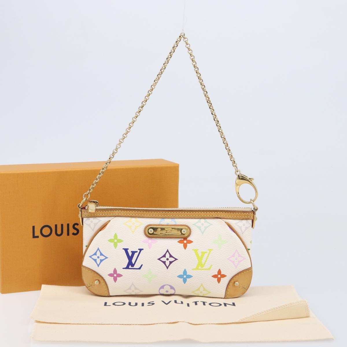 LOUIS VUITTON Monogram Multicolor Pochette Mira MM White M60096 LV Auth 200712V