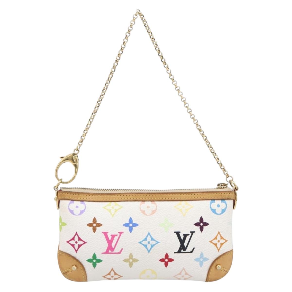 LOUIS VUITTON Monogram Multicolor Pochette Mira MM White M60096 LV Auth 200712V
