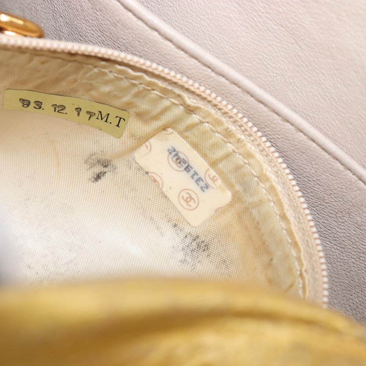CHANEL Chain Shoulder Bag Leather Gold CC Auth 200713