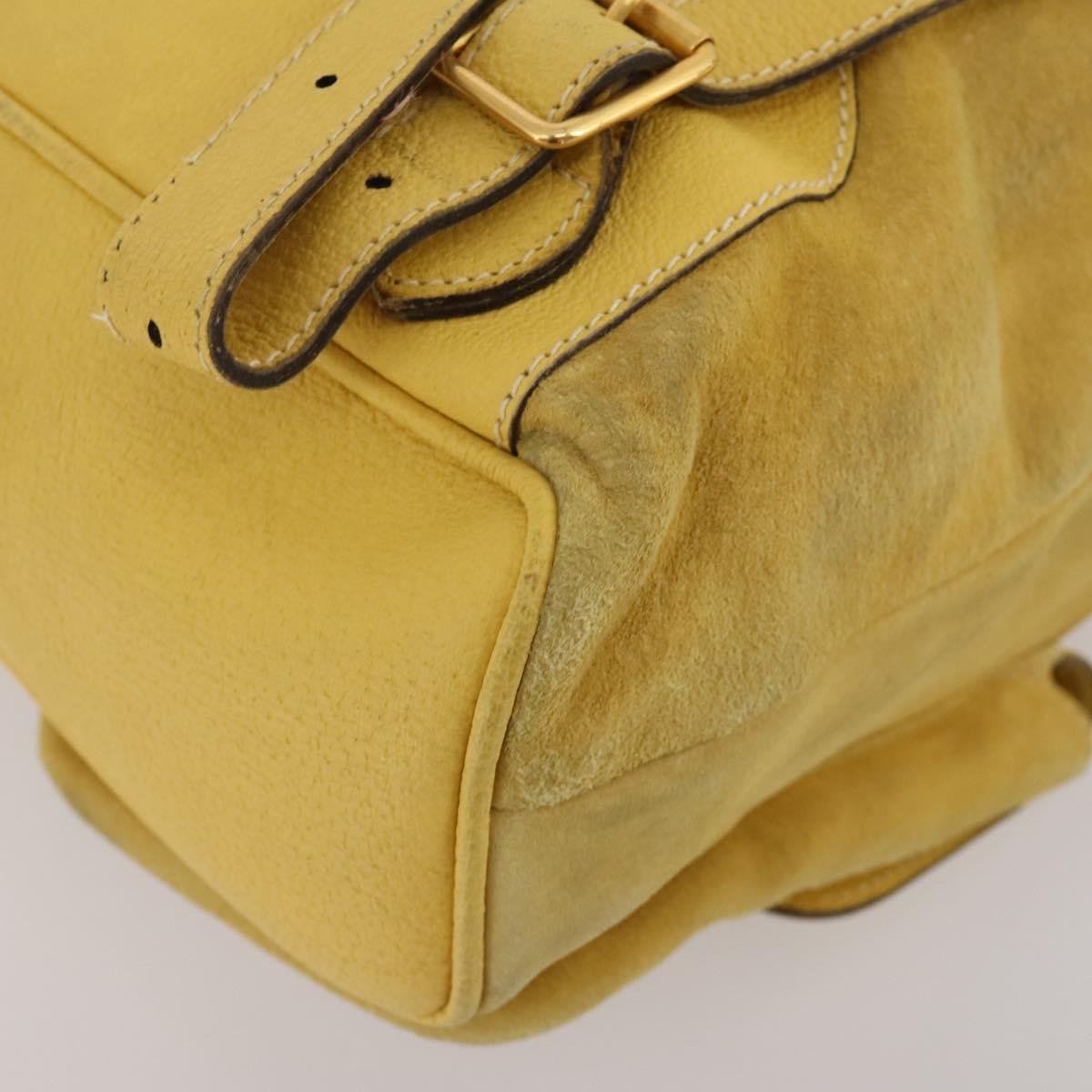 GUCCI Bamboo Backpack Suede Yellow Gold 003 58 0016 Auth 200716A