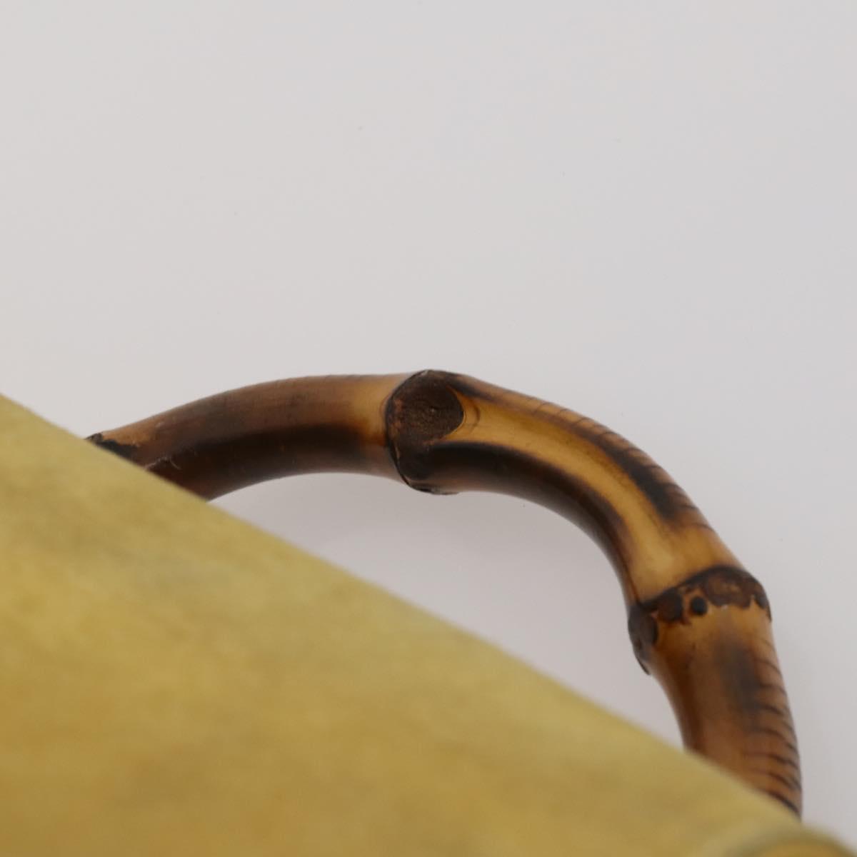 GUCCI Bamboo Backpack Suede Yellow Gold 003 58 0016 Auth 200716A