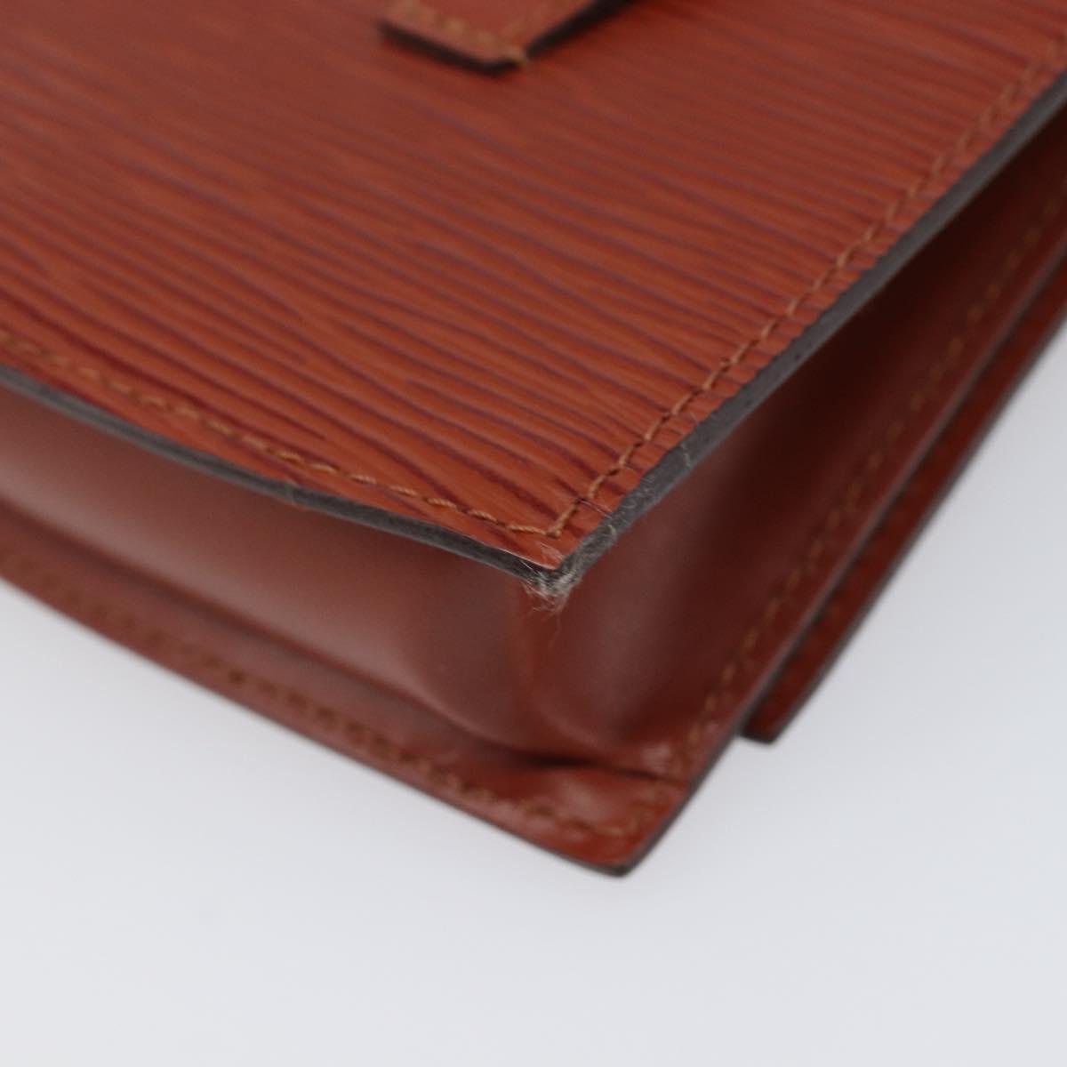 LOUIS VUITTON Epi Tilsitt Pouch Brown M52603 LV Auth 200717