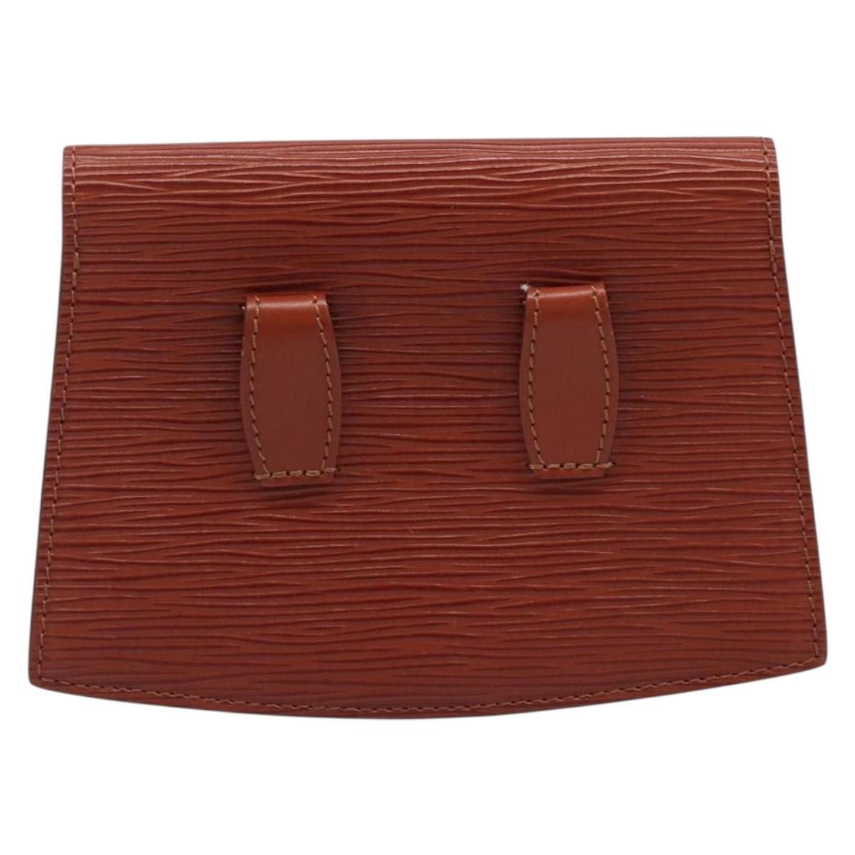 LOUIS VUITTON Epi Tilsitt Pouch Brown M52603 LV Auth 200717