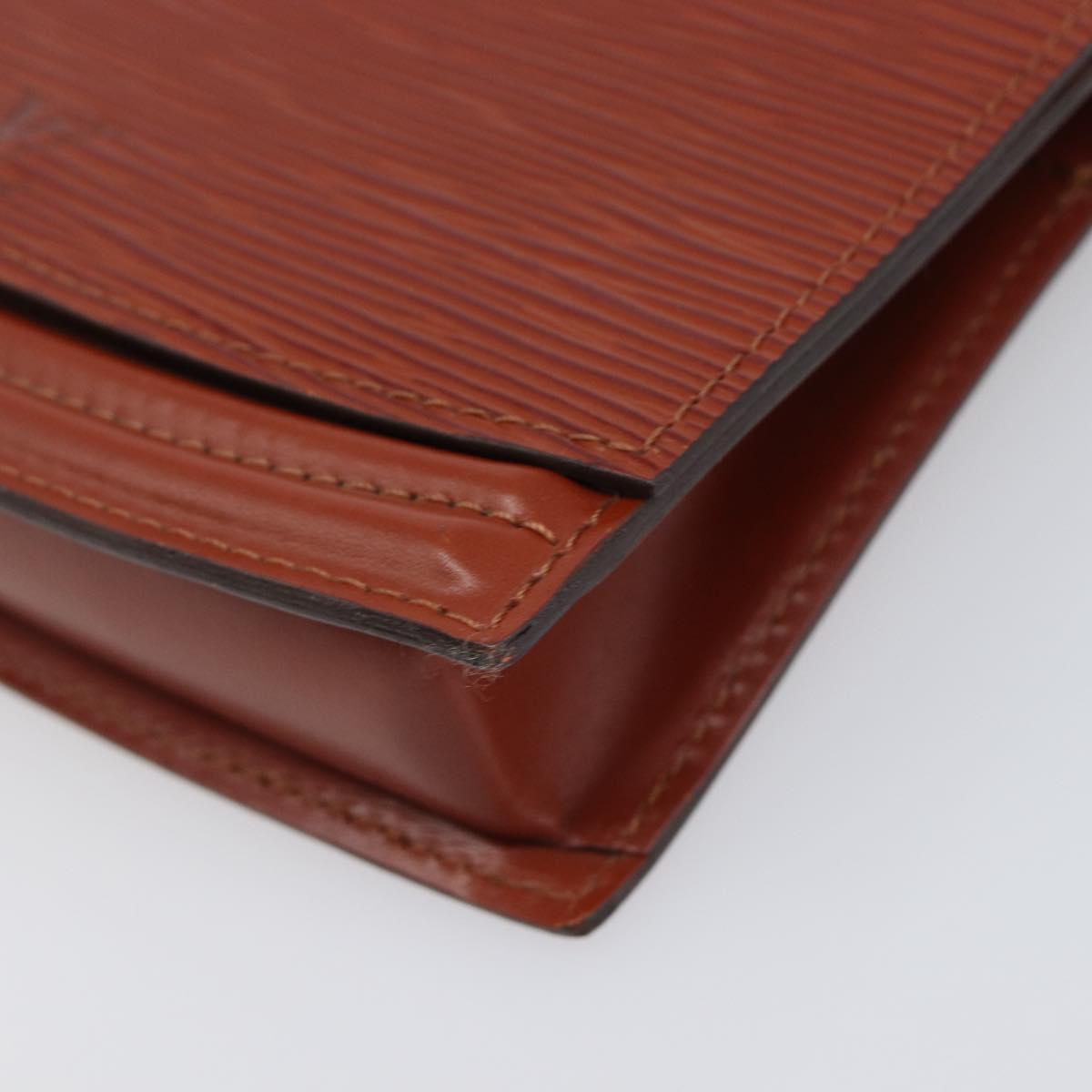 LOUIS VUITTON Epi Tilsitt Pouch Brown M52603 LV Auth 200717