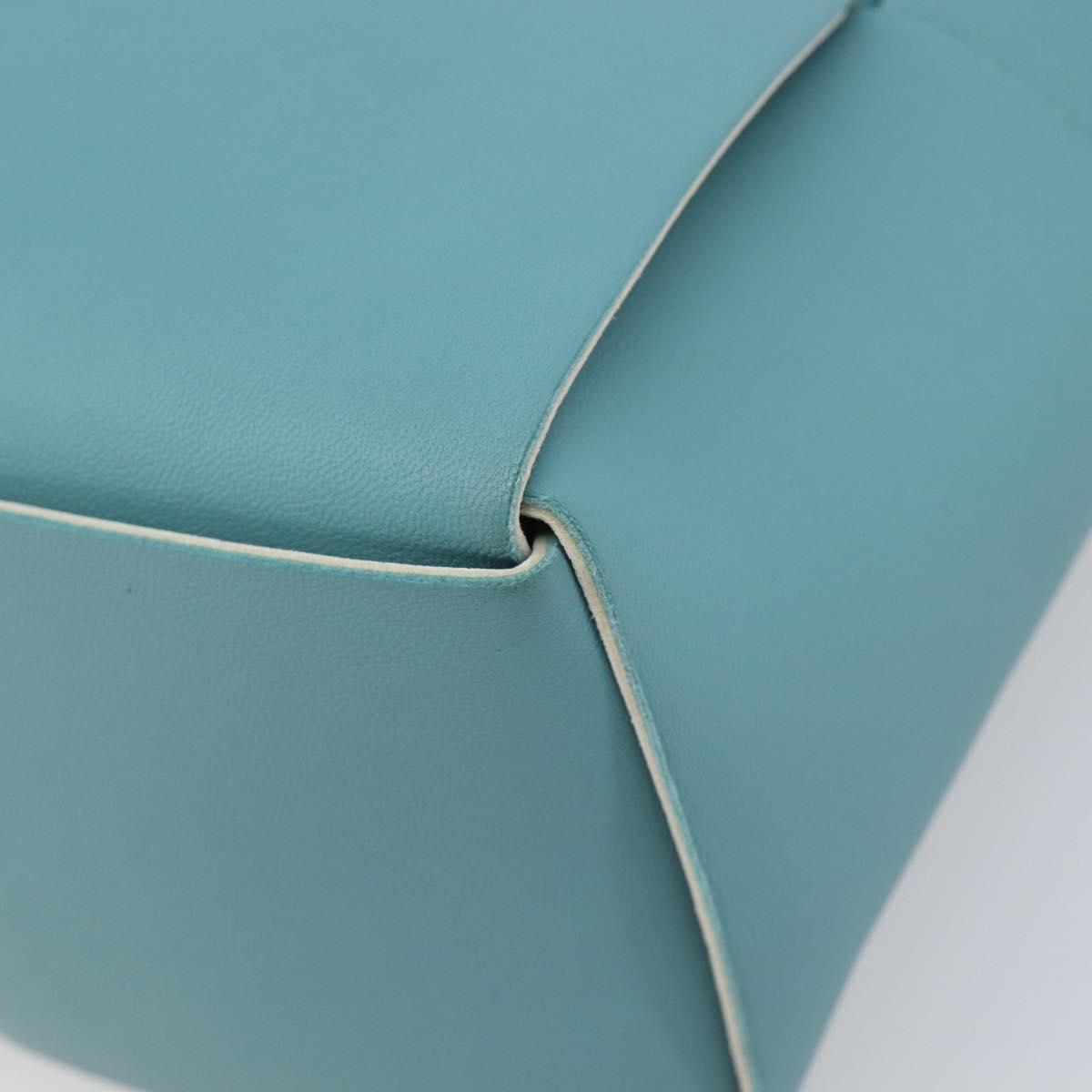 BOTTEGA VENETA MAXI INTRECCIATO Tote Bag Leather Turquoise Blue Auth 200719M