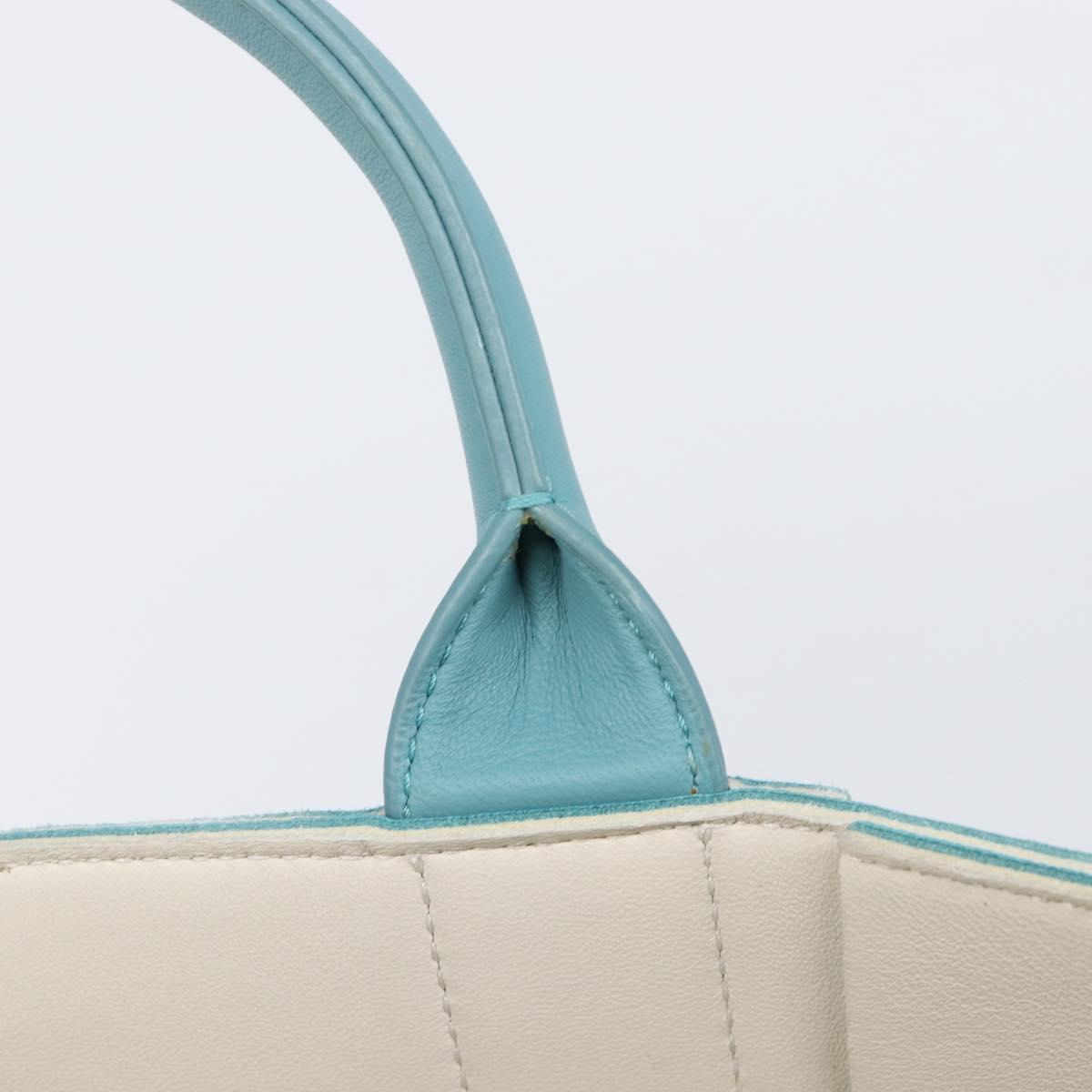 BOTTEGA VENETA MAXI INTRECCIATO Tote Bag Leather Turquoise Blue Auth 200719M