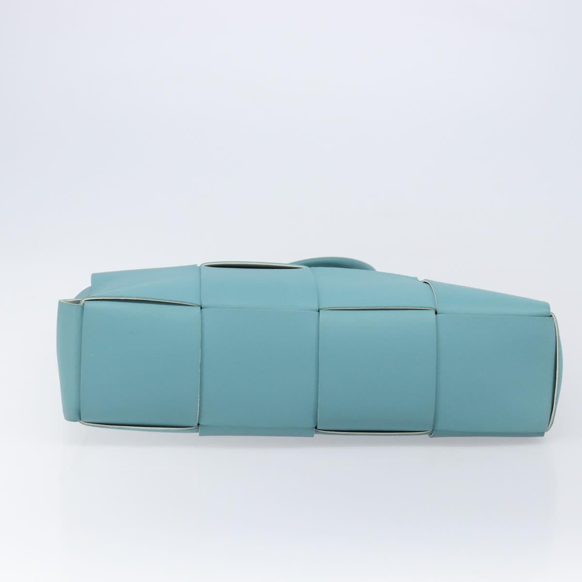 BOTTEGA VENETA MAXI INTRECCIATO Tote Bag Leather Turquoise Blue Auth 200719M