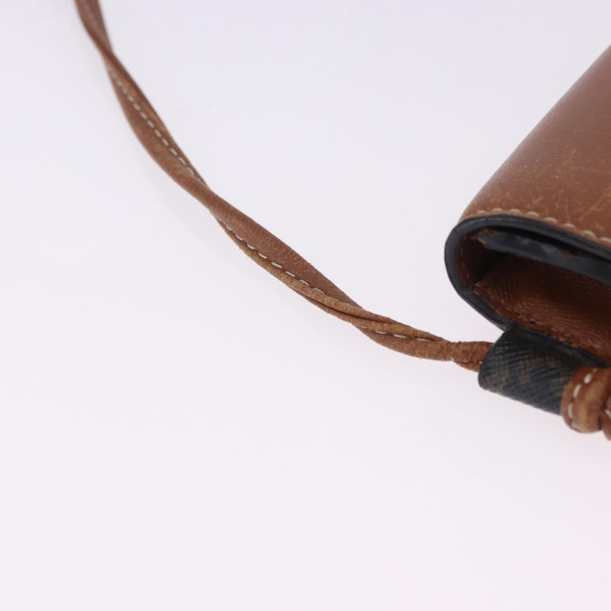 CELINE Triomphe Macadam Canvas Phone Pouch PVC Black Auth 200721