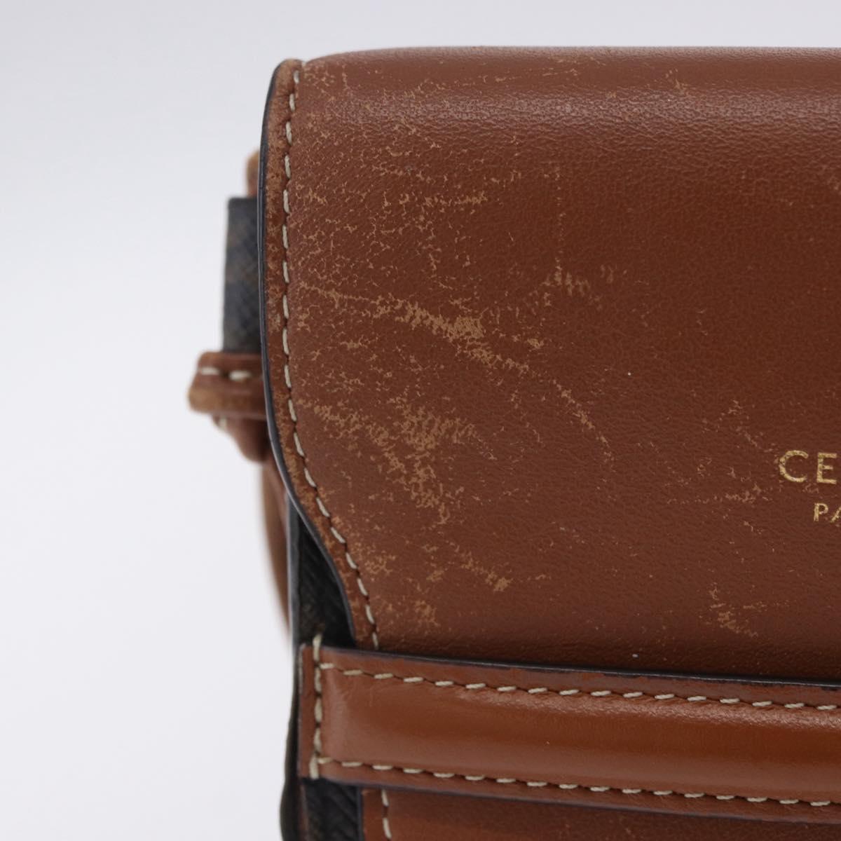 CELINE Triomphe Macadam Canvas Phone Pouch PVC Black Auth 200721