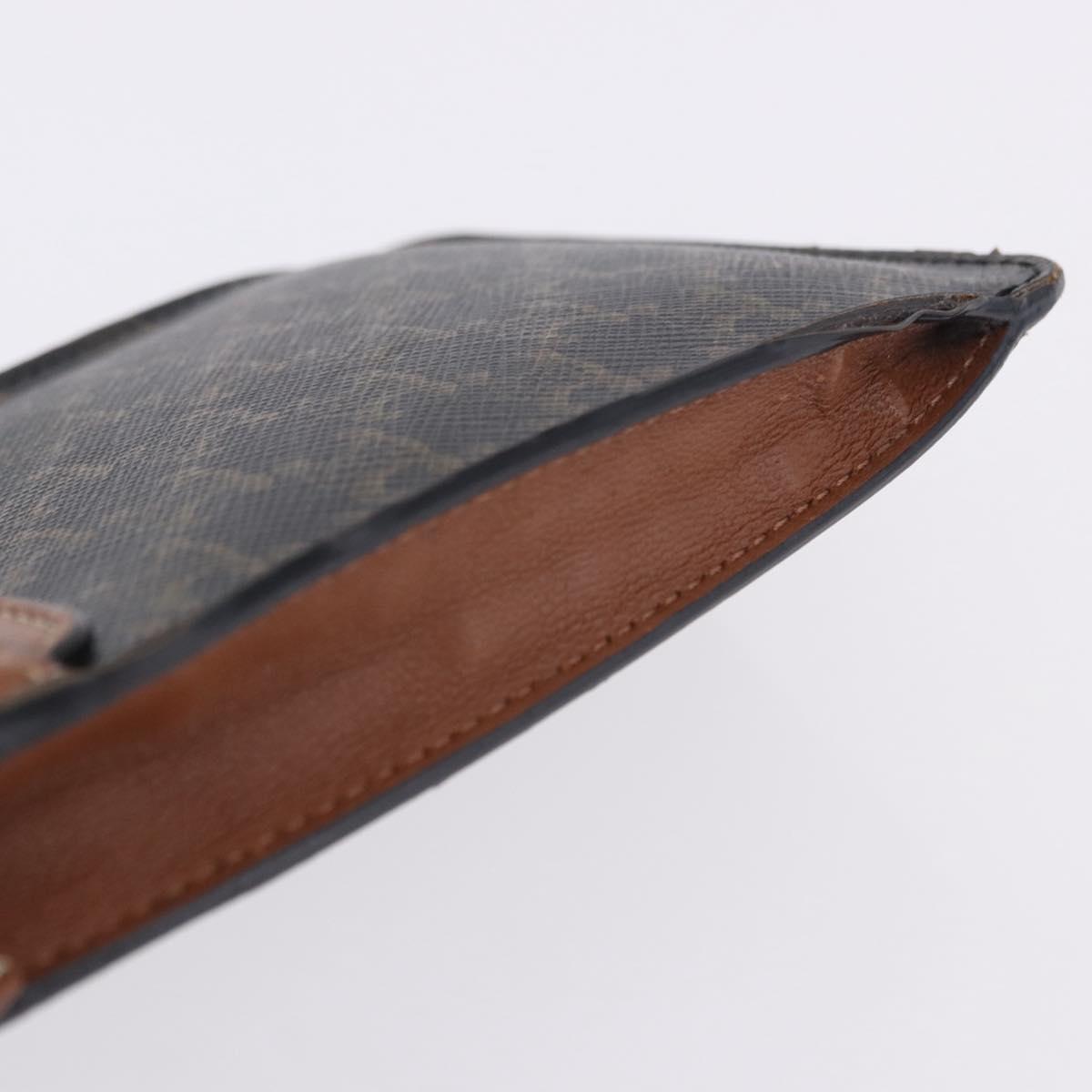CELINE Triomphe Macadam Canvas Phone Pouch PVC Black Auth 200721