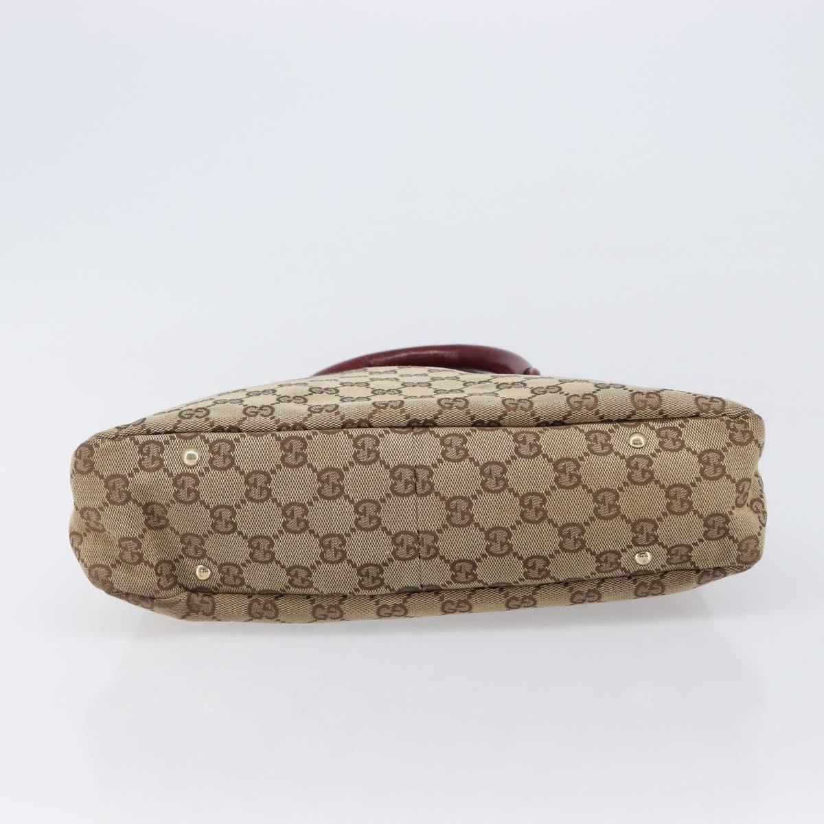 GUCCI GG Canvas Hand Bag Beige Gold 131329 Auth 200723A